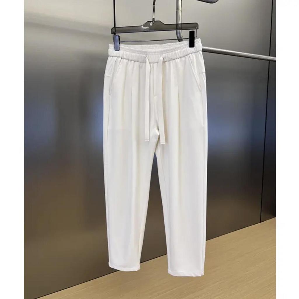 Мужские классные летние зауженные брюки-шаровары с защитой от морщин