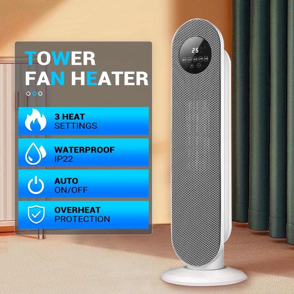 8 Вт/1300 Вт/2000 Вт Портативный электрический обогреватель Охладитель Полотенцесушитель Вентилятор Керамический нагреватель PTC Таймер Пульт ДУ 7,9*8,3*25,6''