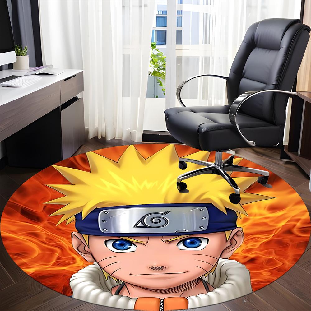 1PC Naruto Office Round Rug, Non-slip, Soft and Durable Office Rug for Interior Decoration, Perfect for Office yy250915043