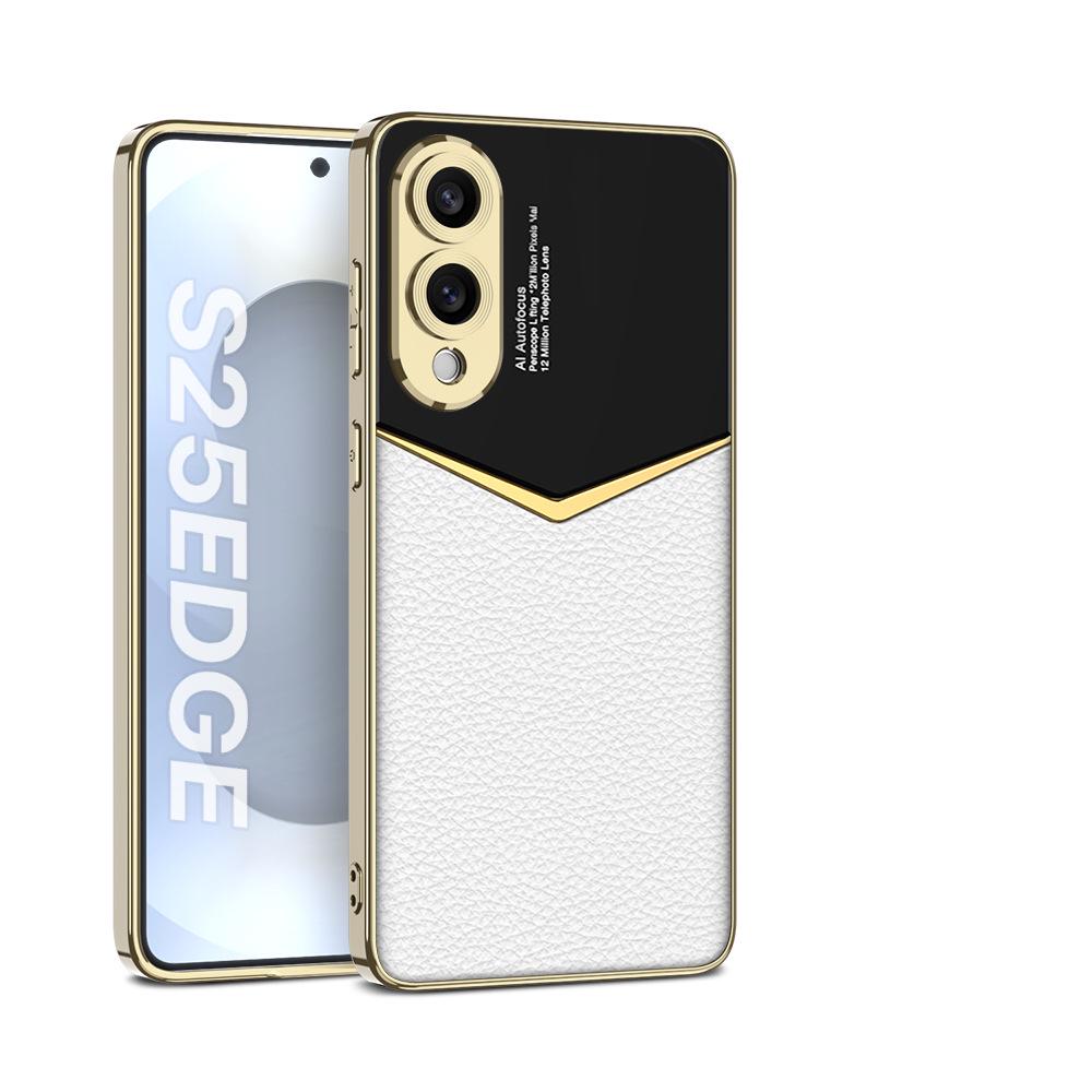 Защитный чехол для телефона Samsung S25 Edge Jazz из гладкой кожи с гальваническим покрытием