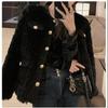 Women Faux Lamb Woolen Patchwork Fur Jacket Winter Warm Sweet Furry Fluffy Coat