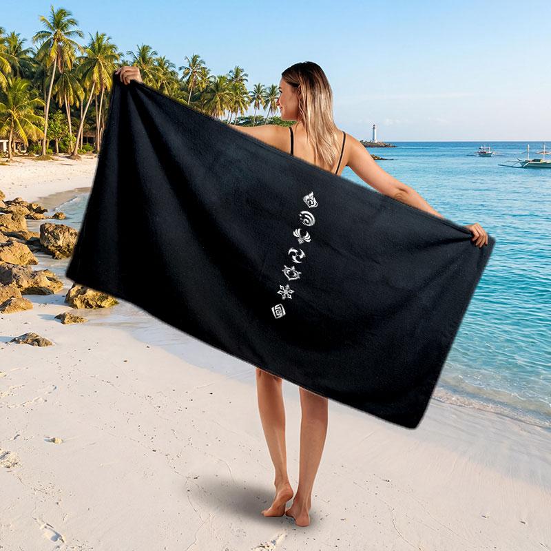 Large Beach TowelGenshin Impact Soft Absorbent Towel Beach Bath Home Use