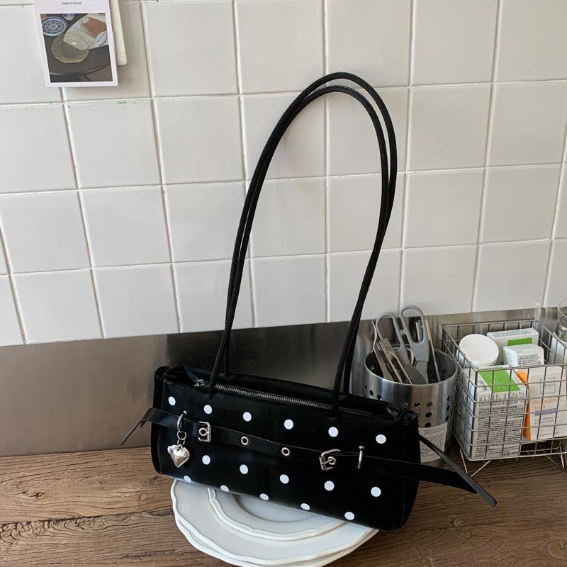 Niche Polka Dot Bag Women's Fashion Versatile Shoulder Underarm Bag High-end Baguette Bag