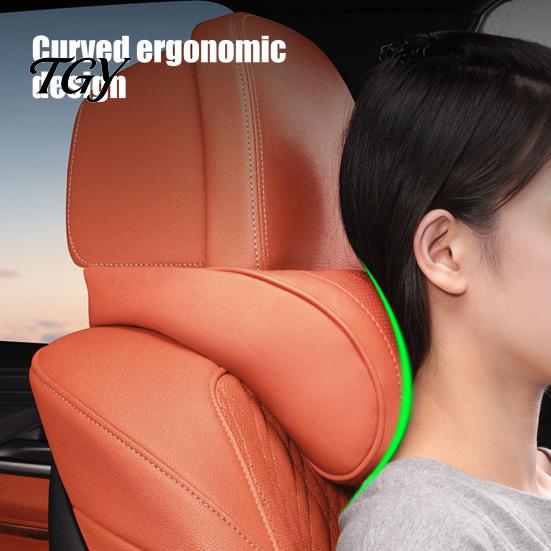 Breathable Faux Leather Neck Rest Car Headrest Pillow, Memory Foam Ergonomic for Shoulder Office Chair Support Pad Support, Universal Vehicle