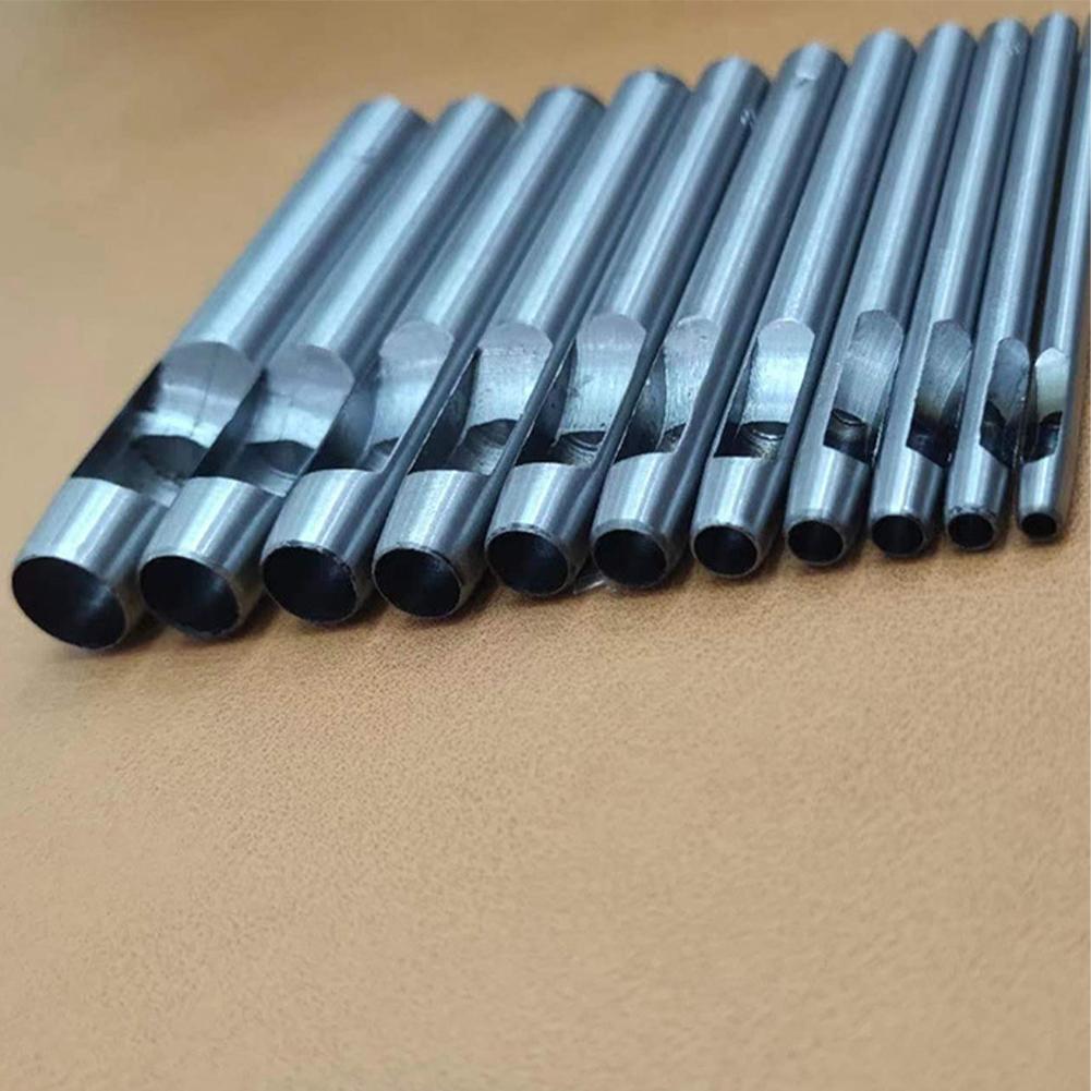 6 шт. 1-5 мм Инструменты для пробивки отверстий в коже Стальной круглый дырокол Круглые резаки для ремней для часов Инструменты для работы с кожей