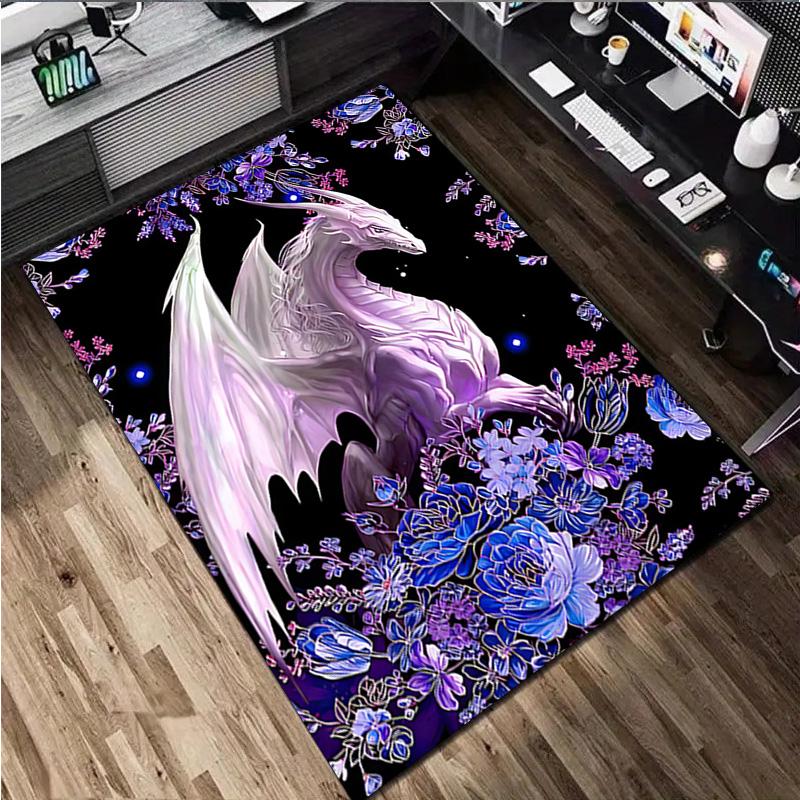 1Pc Dragon Print Rug - home decoration Carpet For Living Room Bedroom Flooring Computer Chair Area Rug