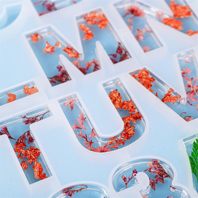  Epoxy Resin Mold Alphabet Letter Number Pendant Casting Silicone Crafts