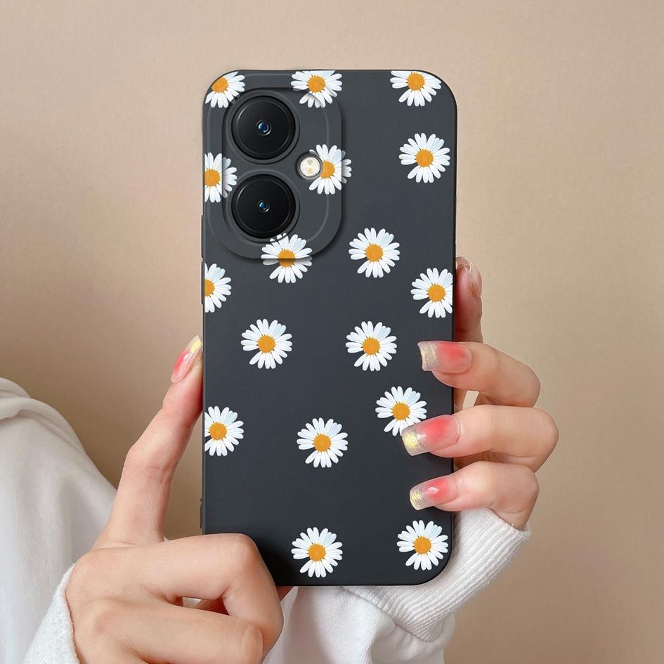 Задняя крышка для Vivo V29 Lite X90 Y78 + Y17S Y27 Y36 Pro Чехол Красивая бабочка Подсолнух Матовый Роскошный мягкий жидкий чехол для телефона высокого качества для Vivo Capas