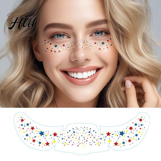 Rainbow Festival Face Stickers Metallic Freckle Heart Decals Water-based Waterproof Temporary Tattoos for Parties Festivals Photo Booths Star And Dot