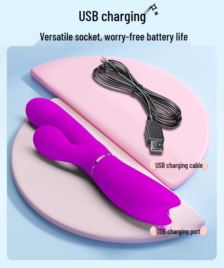 Pilot Dual Motor Silicone Vibrator for Women's Self-Stimulation with Multi-Frequency Vibration and USB Charging
