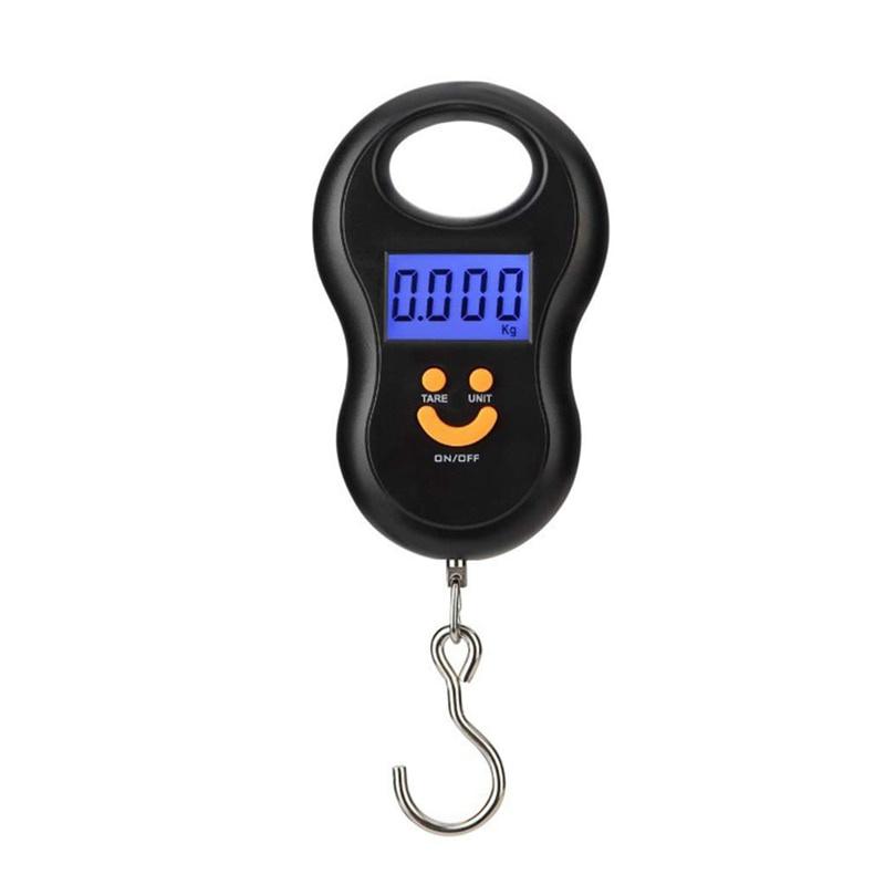 Портативные подвесные весы 50 кг 10 г Цифровые весы С подсветкой Электронные Весы для рыбалки Карманные весы Весы для багажа Черные