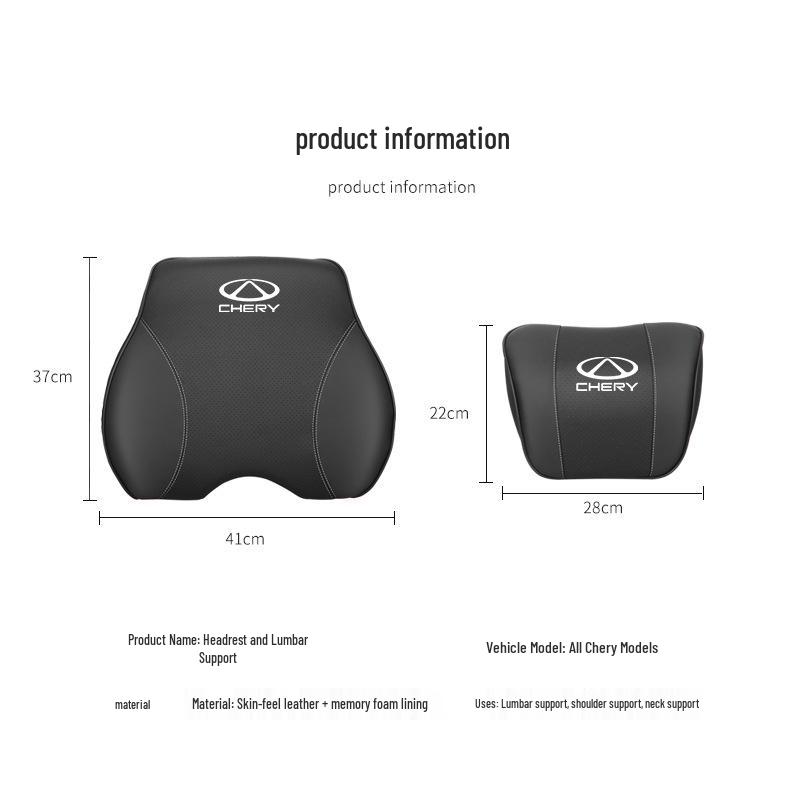 Chery Car Neck Support Pillow: Compatible with Little Ant QQ, Ice Cream Arrizo 5, Tiggo 8 Headrest