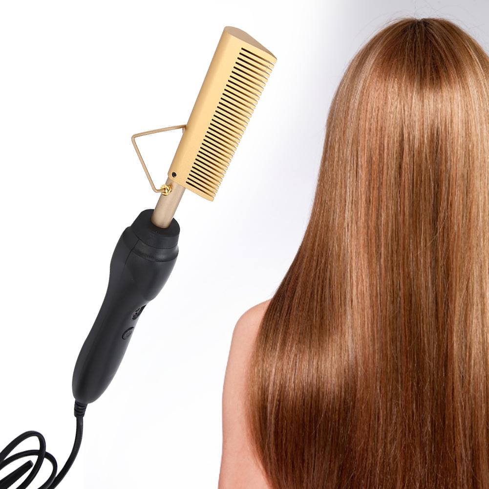 Multi Functional Electric Heating Hair Straightener Comb Hair Curler Curling Iron