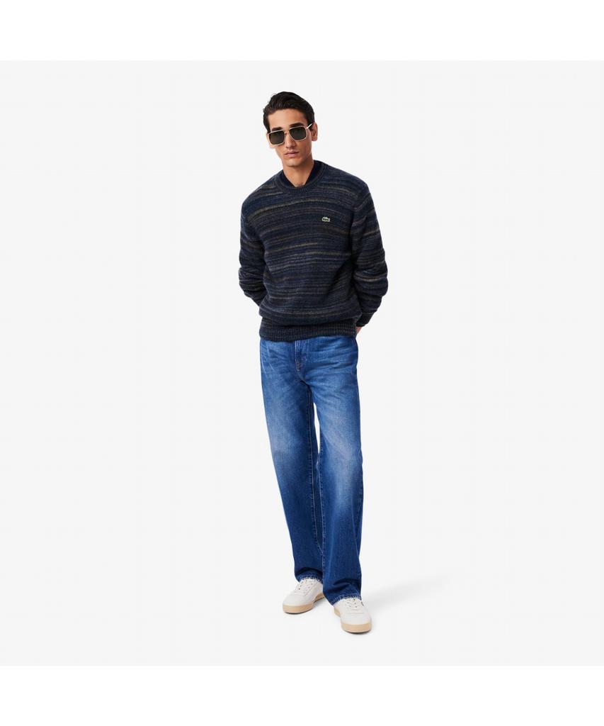 Мужской полосатый джемпер с круглым вырезом LACOSTE Ah5221-55N L0K