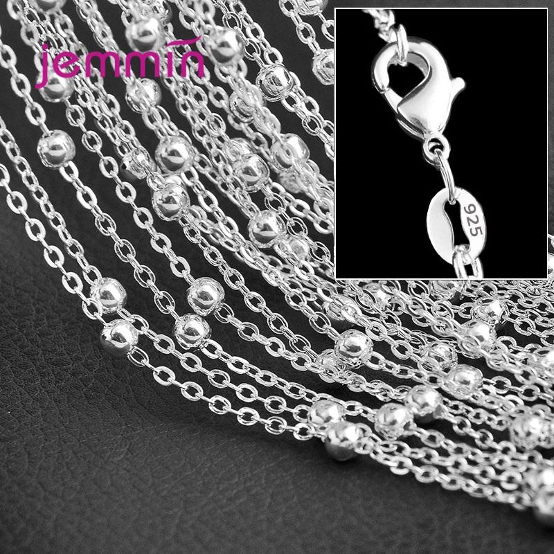 5 PCS/Lot Genuine 925 Silver Necklace Chain For Women Wedding Accessory High Quality Fine Mulitple Models Option