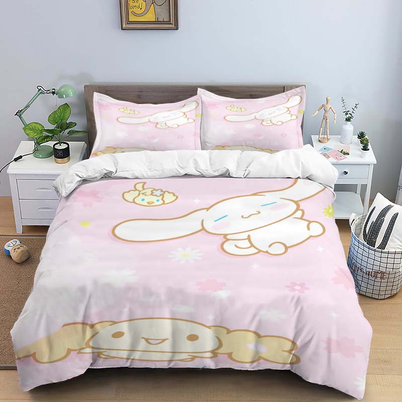 2026 New Cartoon Cinnamoroll Themed Three-Piece Bedding Set, Includes Duvet Cover and Pillowcase, Perfect As A Holiday Gift.
