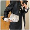 Simple And Stylish Women's Messenger Bag With Grid Pattern And Chain Strap