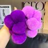 Lovely Grape Pom Poms Keychains Fluffy Pompoms Keychain Rex Rabbit Fur Pompoms Keyring Car Key Chain Pendant Accessories