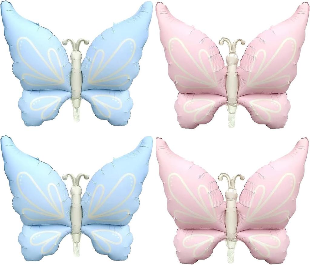 4pcs/set Butterfly Foil Balloons Spring Themed Party Decorations for Birthdays, Wedding Bridal Showers, and Baby Showers Gifts