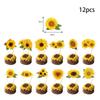 12/24pcs Vibrant Sunflower paper Cupcake Toppers For Sunflower Birthday Party Decorations girl wedding baby shower Supplies