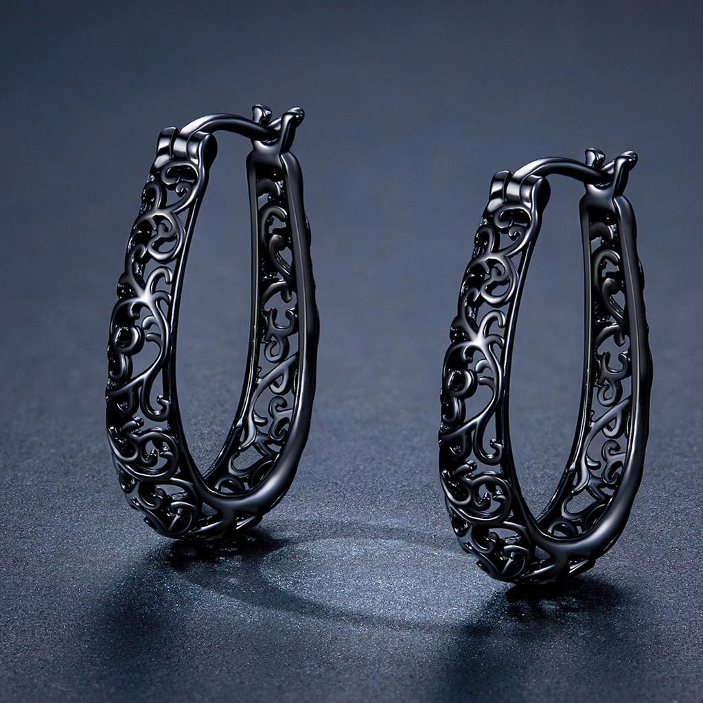 BAMOER Винтажные изысканные серьги-обручи "переплетенная виноградная лоза" из 925 стерлингового серебра