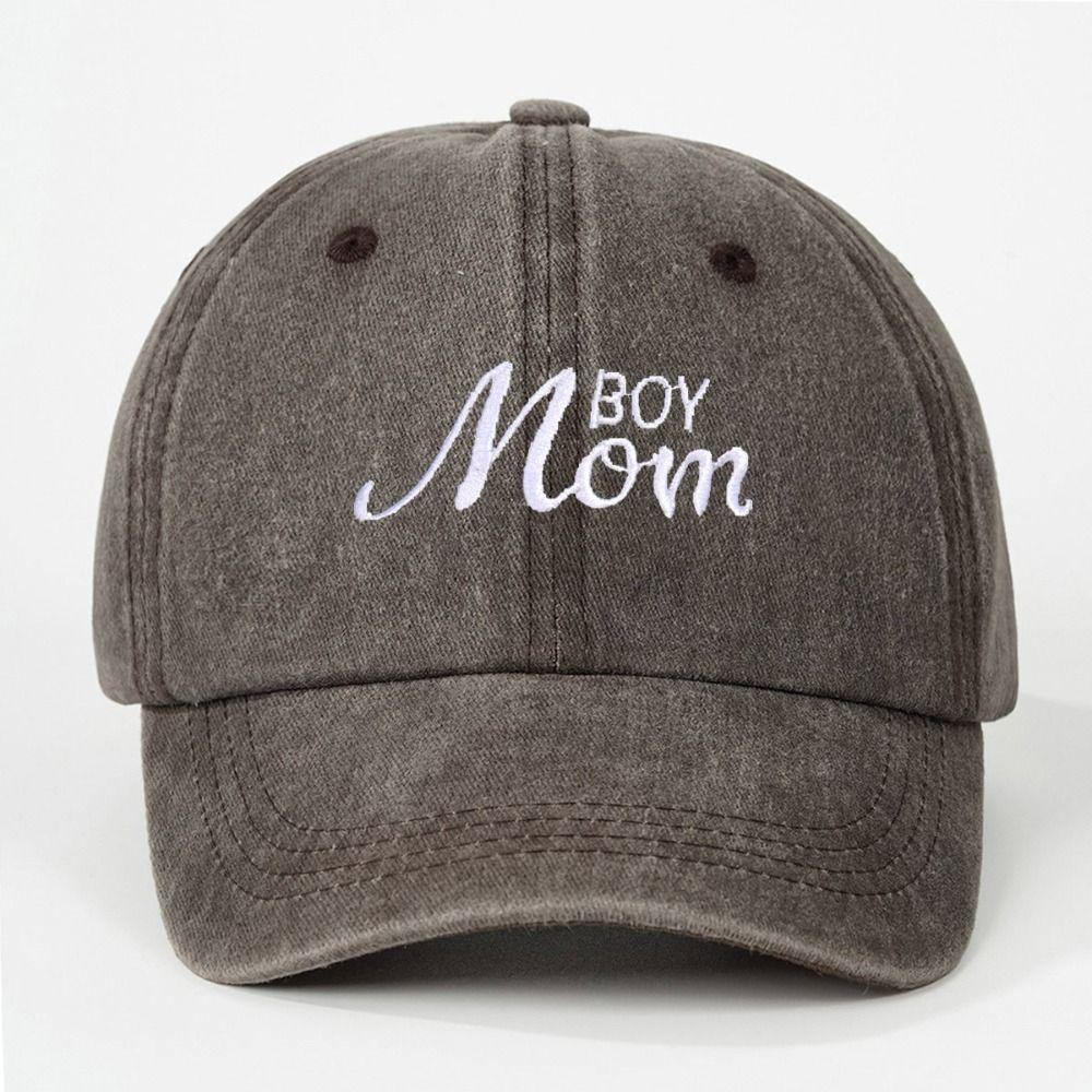 Vintage Boy Mom Embroidery Caps Adjustable Outdoor Sun Hat Fashion Sport Visors Cap Gifts