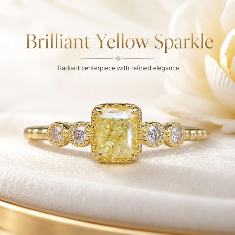 Women Geometric Square Inlaid Cubic Zirconia Ring