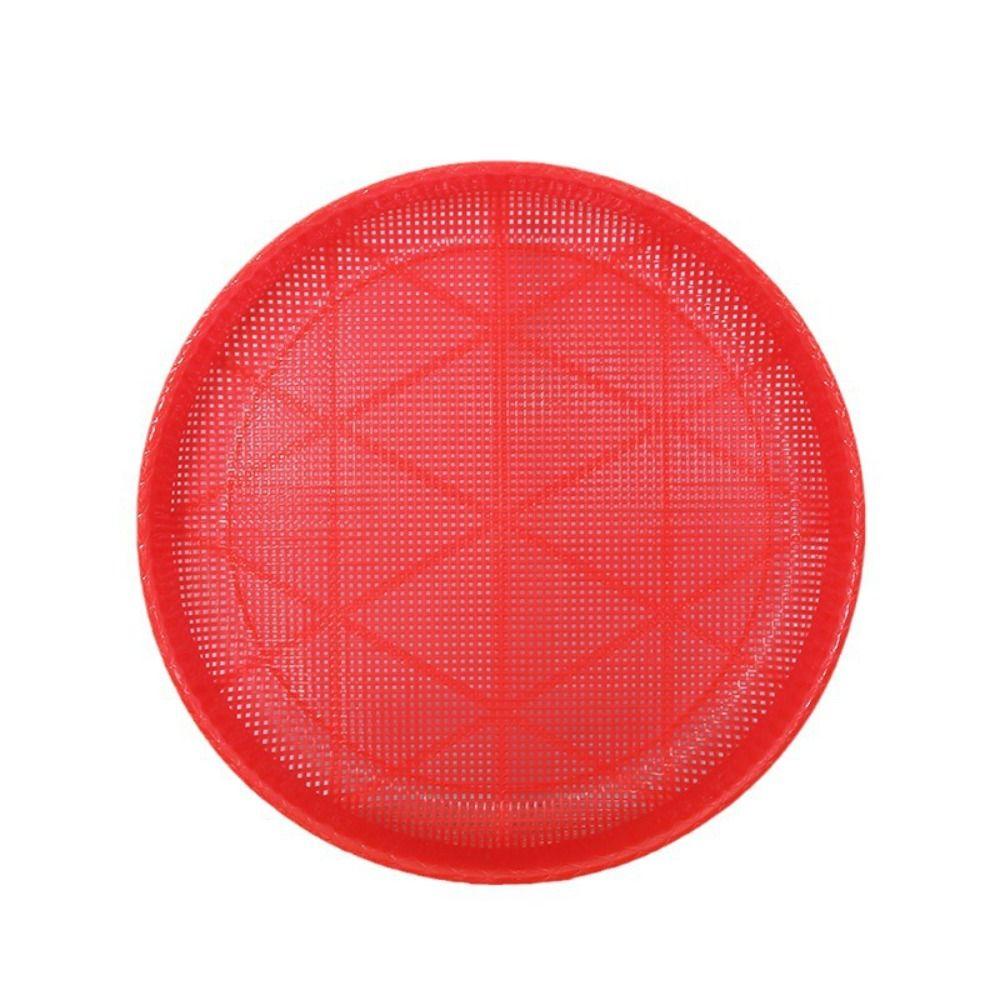 Red Sieve Basket Plastic Food Storage Tray Durable Fruit Basket Home