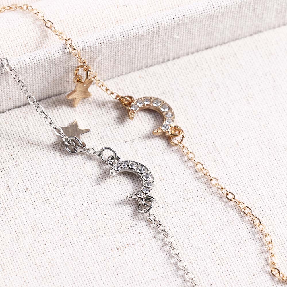 Стразы модные ювелирные изделия звезда S925 женский браслет для девочек луна кулон браслеты
