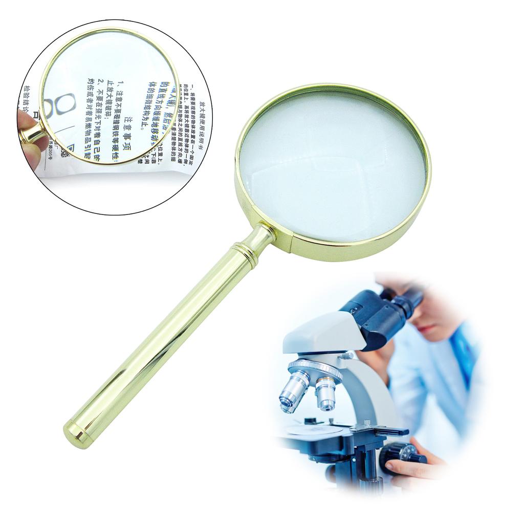 65mm 30X Handheld Magnifying Glass Shatterproof Reading Magnifier for Seniors and Kids Magnifying Lens Metal Handle