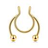 1 Piece Women Fake Septum Nose Stud Colorful Nose Ring Jewelry Stainless Steel Non Piercing AVE
