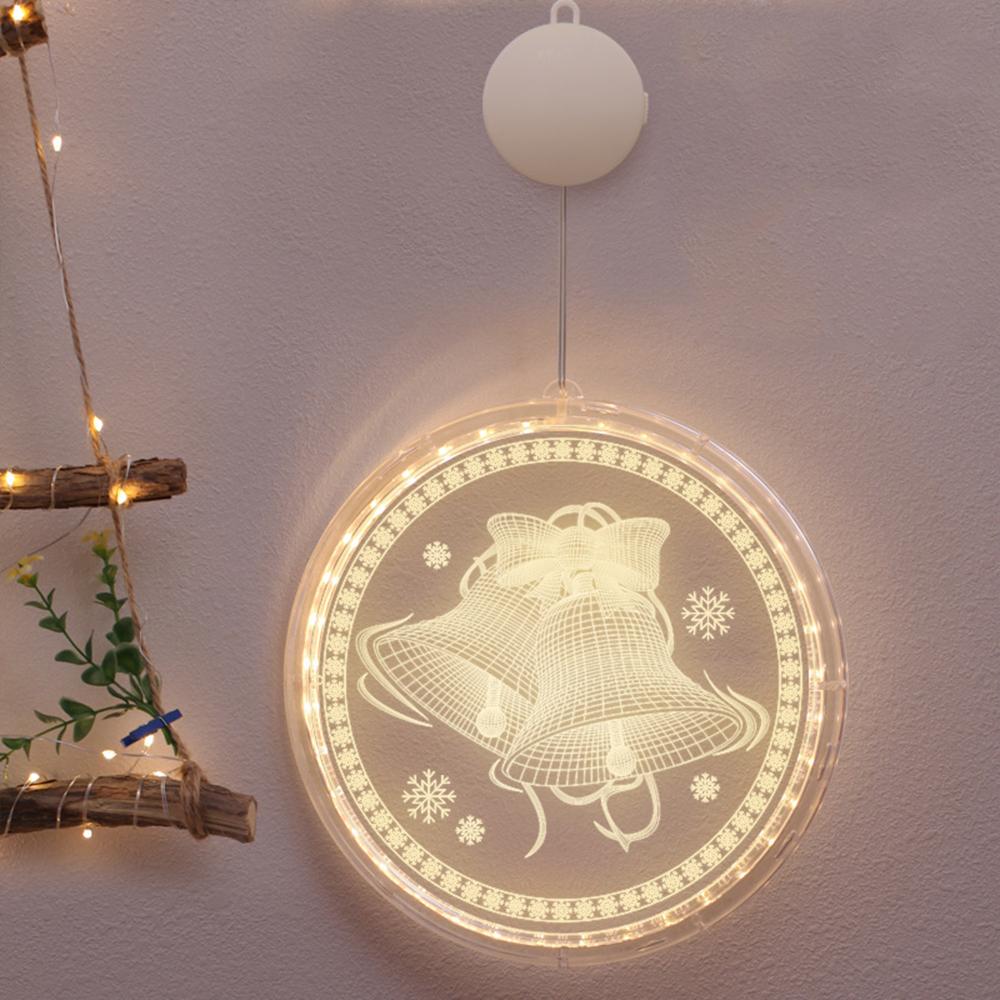 Рождественские огни 3D подвесные светильники Украшение комнаты Моделирование Спальня Праздничное украшение Окно Снеговик