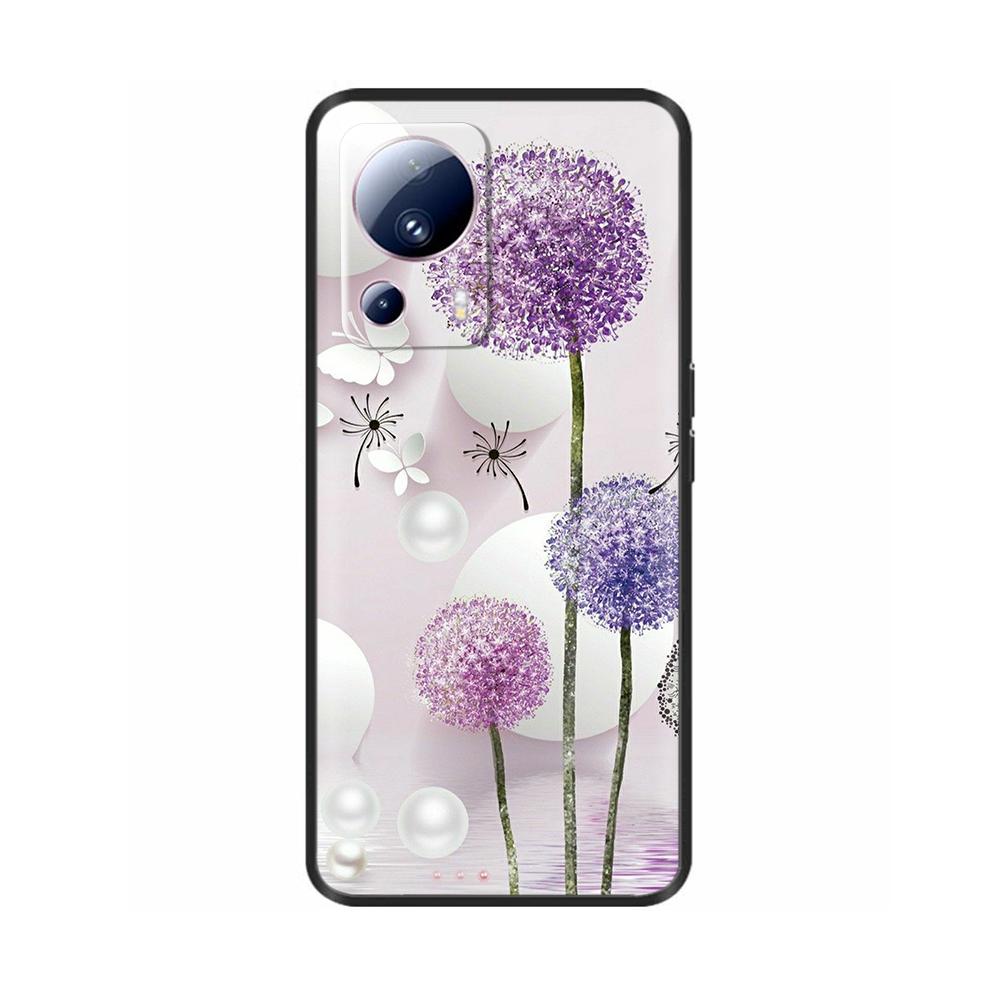 Чехол для Xiaomi 13 Lite Для Xiaomi Mi 13 Lite 5G Цветочный Мягкий Жидкий Силиконовый Чехол Для Xiaomi13lite Защита Задняя Крышка Fundas
