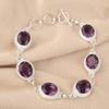 Amethyst Gemstone 925 Sterling Silver Gift Jewelry Handmade Women Bracelet 8.5" RB-2-6