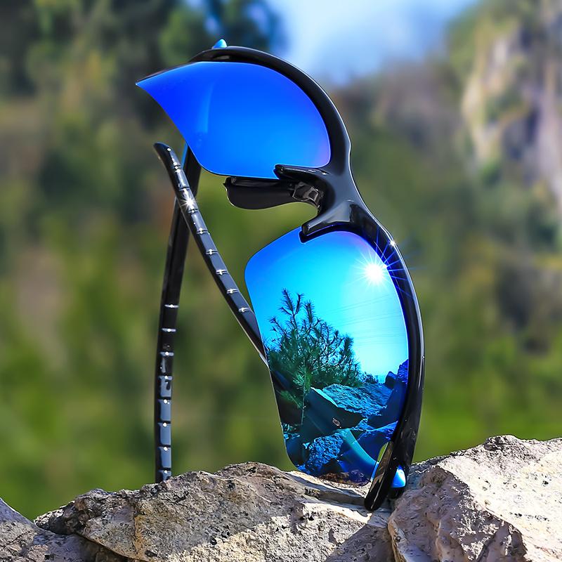 Sports Fashion Sunglasses Half-Frame Durable Pc Material Tac Lenses For Enhanced Clarity Ideal For Outdoor Activities