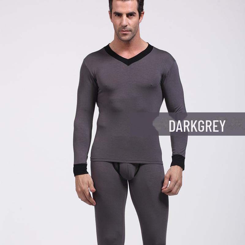 Мужской комплект термобелья с V-образным вырезом - тонкий, теплый базовый слой для осени/зимы