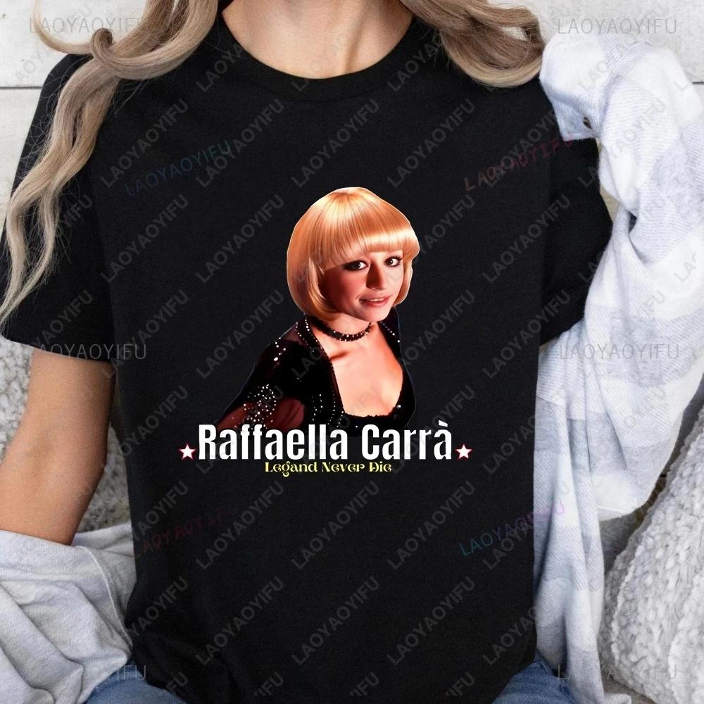 RAFFAELLA CARRA Italian Song Print T-shirt Top RAFFAELLA CARRA Trend Short Sleeve Unisex Shirt Graphic Oversized T-shirt