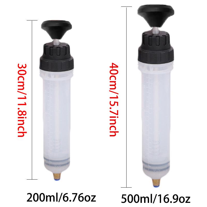 Efficient Car Engine Oil Fluid Pump Manual Vacuum Syringe Style Translucent (200cc/500cc) for Coolant Transfer