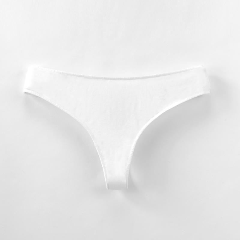 Женские однотонные трусики-стринги с низкой посадкой, хлопковые трусы, удобные трусики