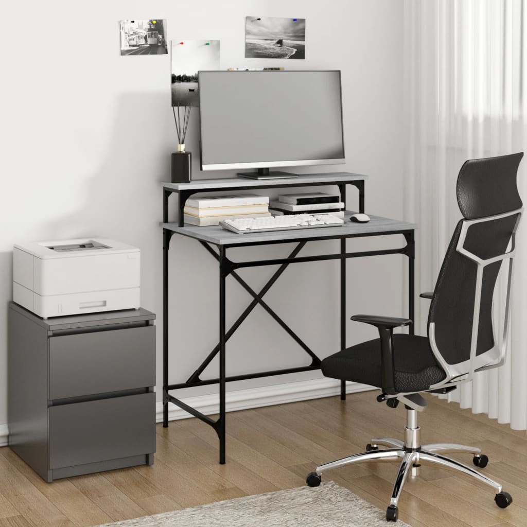 Desk Grey Sonoma 80 x 50 x 90 cm Particleboard and Iron