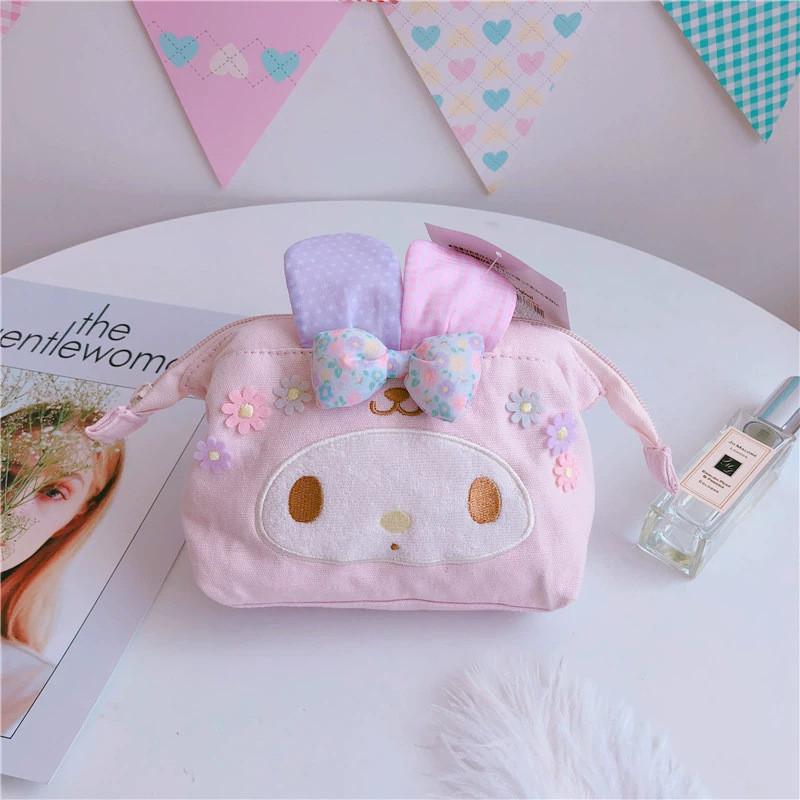 Канвасовая косметичка My Melody с мультяшным принтом, из дышащей прочной ткани, для ежедневного использования