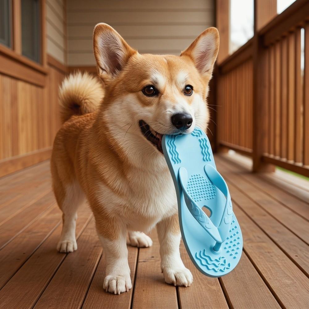 Durable Slipper-Shaped Teething Toy Silicone Pet Molar Toy Dog Chew Toy for Dogs Puppy