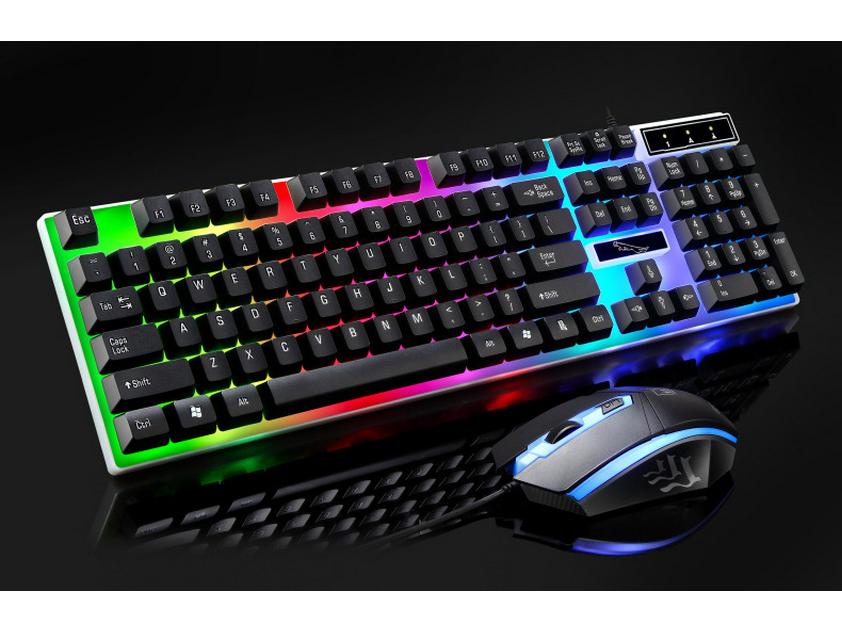 Игровая клавиатура и мышь Chasing Light Leopard G21, USB, проводные, с подсветкой