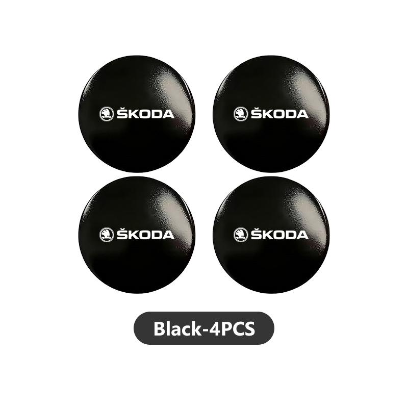 ZDVK6 4pcs 56mm Car Wheel Center Hub Cap Stickers Car Styling Accessories For Skoda Fabia 1 2 Octavia a7 RS Superb Rapid Yeti Karoq