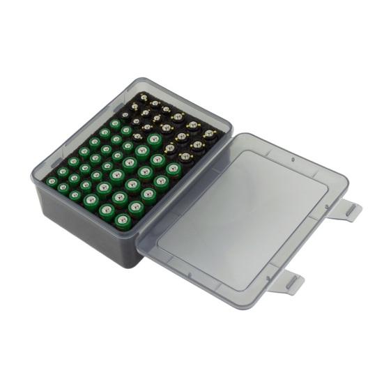 Коробка для хранения батареек 54 слота Органайзер для батареек с полупрозрачной крышкой Держатель для батареек со вкладышем из губки для батареек AA и AAA Дом Офис Ящик