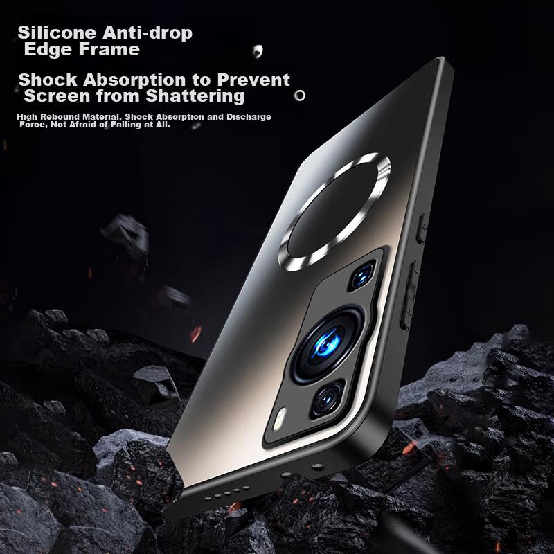 AG FrostedPhone Case for Huawei P60/P60 Pro, Magnetic Charging Compatible, Ultra-Thin Frosted Full Protection Anti-Drop Cover, Dark Night Gree