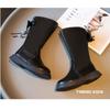 Retro Fashion Girls Short Boots New Velvet Winter Princess Shoes British Style Children's Boots