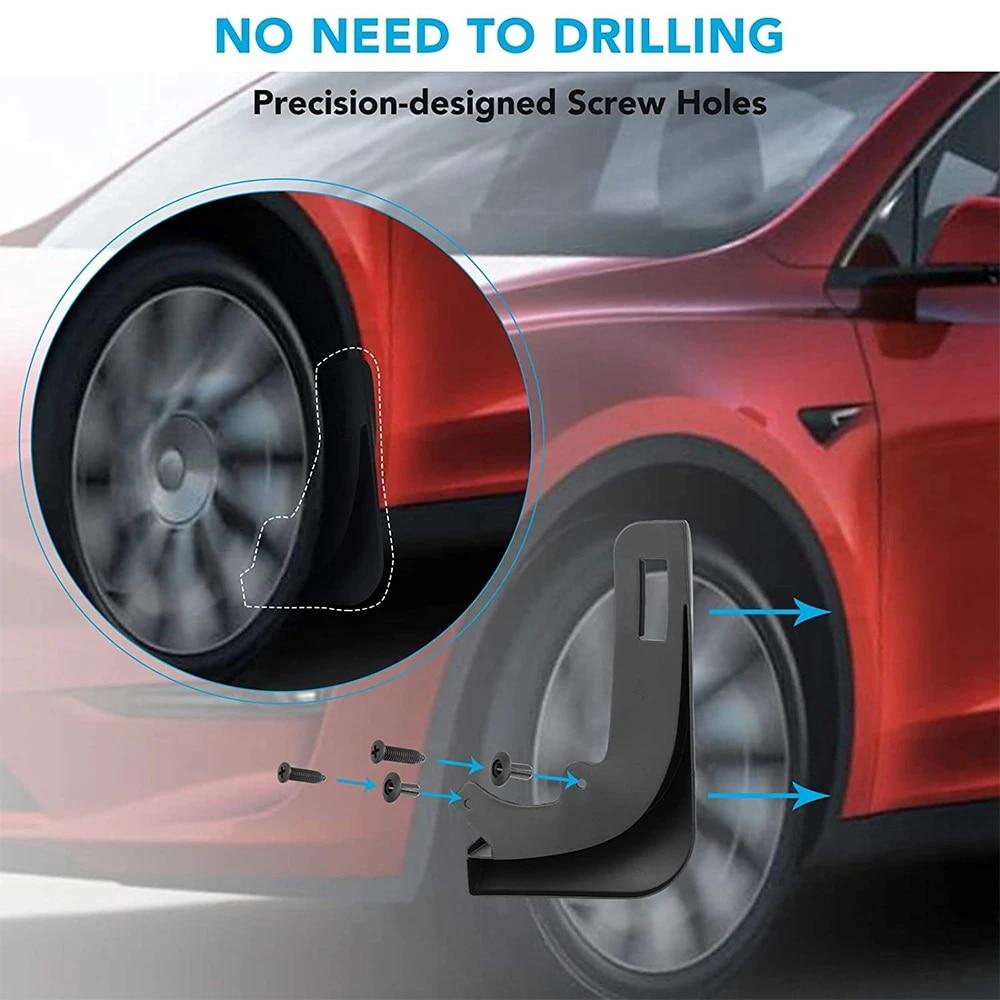 Высококачественные матовые черные брызговики, брызговики для Tesla Model Y, нет необходимости сверлить отверстия, модель 3 Y, брызговик на крыле