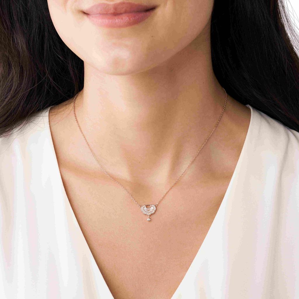 Emporio Armani Подвеска из стерлингового серебра с покрытием цвета розового золота EG3553221 Женское ожерелье,