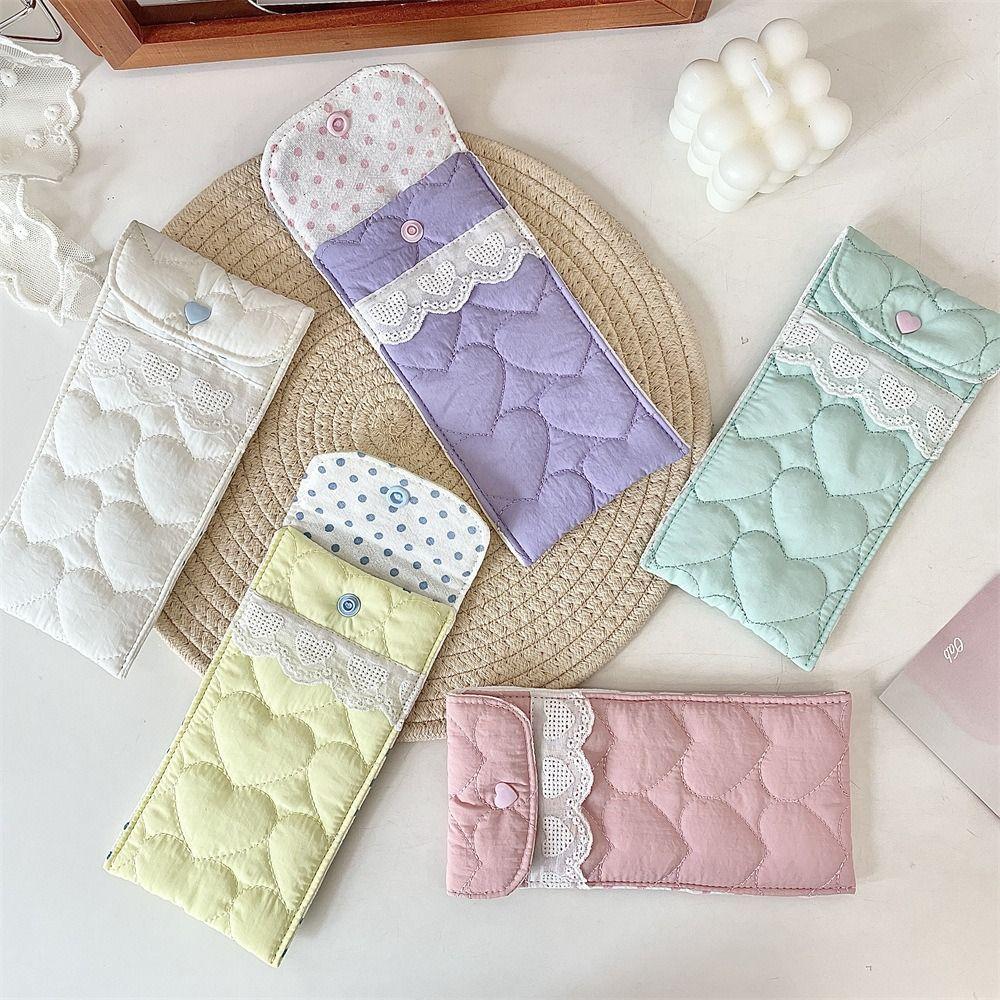Sweet Lovely Eyeglasses Case Korean Style Cute Pencil Case Cotton Glasses Storage Bag Student
